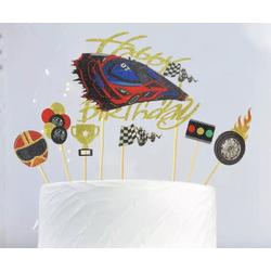 Raceauto - cake flags - taart vlag - taartversiering - taart topper - taart decoratie - decoratie topper