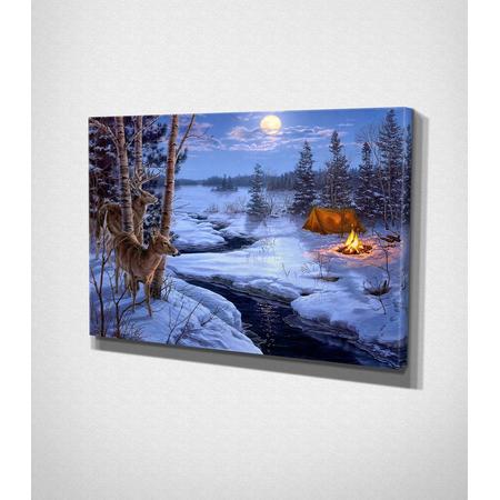 Winter Camping In Minnesota - Painting Canvas