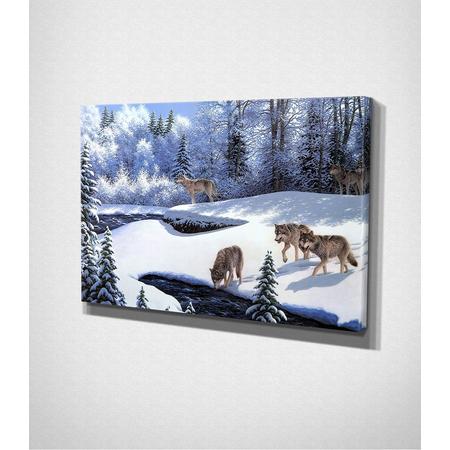 Wolves In Winter - Painting Canvas