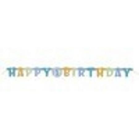 Slinger / wenslijn 1e verjaardag blauwe ballonnen