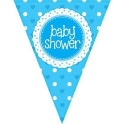 babyshower versiering slinger / vlaggenlijn blauw