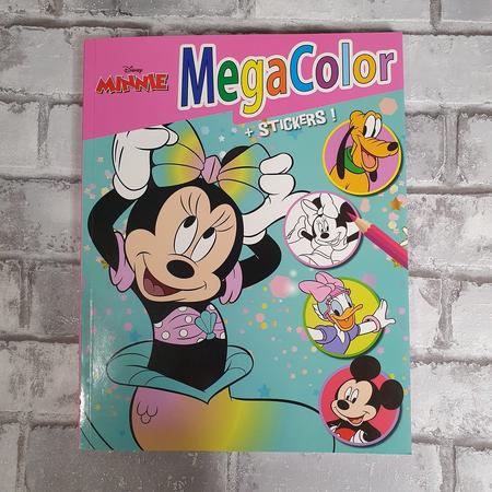 Megacolor, kleurboek, minnie mouse met stickers