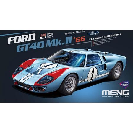 1:12 MENG RS001 Ford GT40 Mk.II66 Car - Pre Colored Edition Plastic kit