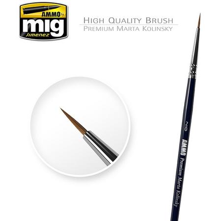 Mig - 2/0 Premium Marta Kolinsky Round Brush (Mig8601)