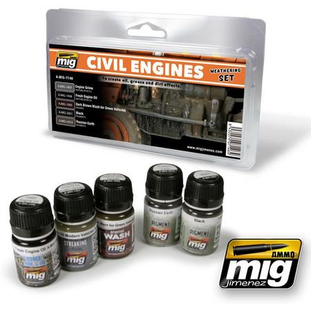Mig - Civil Engines Weathering Set (Mig7146)