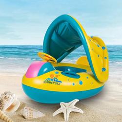 Baby Kinderen Zwemmen Cirkel Opblaasbare Boot Met Luidspreker Zon Blok Water Speelgoed