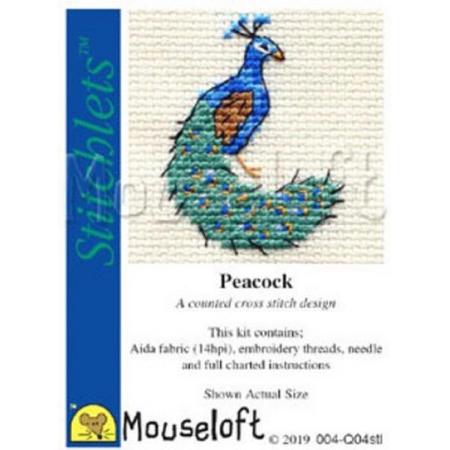 mouseloft - mini borduurpakketje pauw