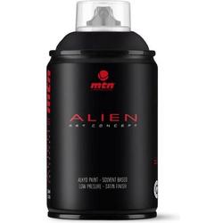 MTN Alien zwarte spuitverf 250ml lage druk en satijn afwerking- voor het preciezere spuitwerk