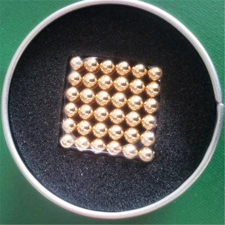Neocube magneetballetjes goud-kleur - 216 balletjes - 5mm in een leuk metalen bewaardoosje met venstertje
