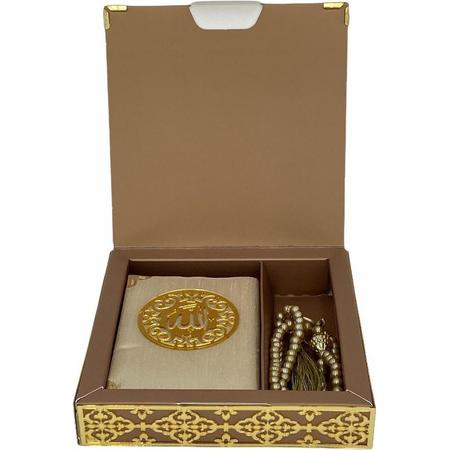 Luxe Koran Set met Tesbih en Kartonnen Kaft Goud