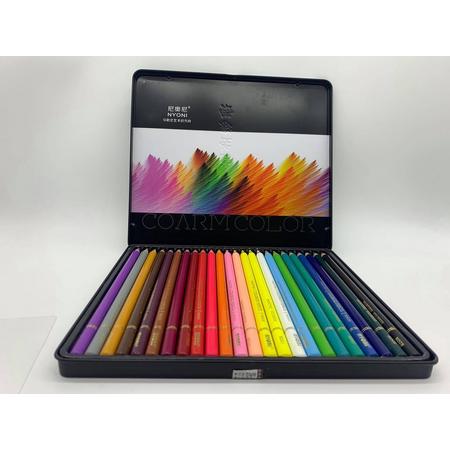 24 Oil Colour pencils - 24 Kleurpotloden - Hoge kwaliteit