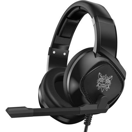ONIKUMA K19 RGB Led gaming-headset met stereo USB-microfoon voor PS4-laptops (zwart )
