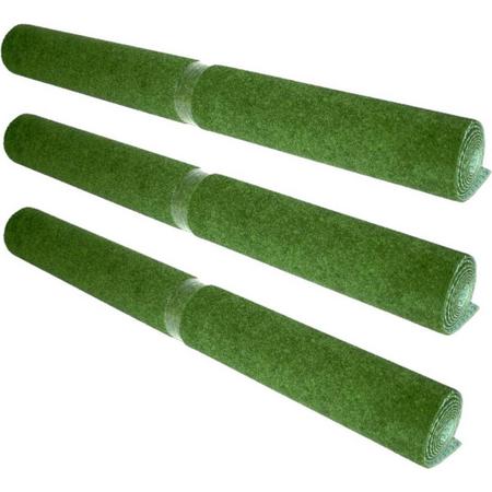 3x rollen kunstgras grastapijt anti-slip 100 x 200 cm - Ondergrond voor speelgoed of tuinmeubilair