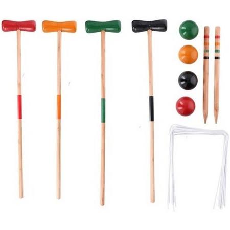 Speelgoed croquet set van hout 20-delig - Actief buitenspeelgoed voor kinderen