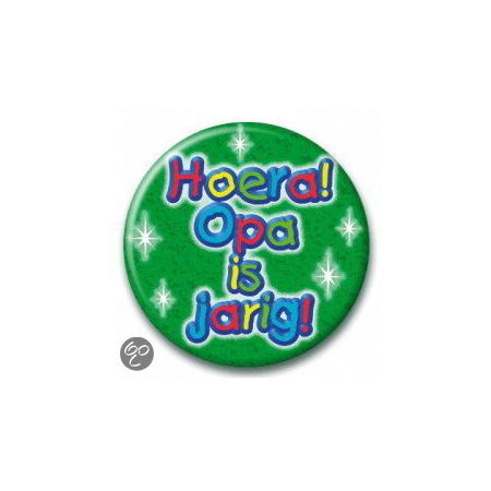 Button - Opa is jarig (55 mm)