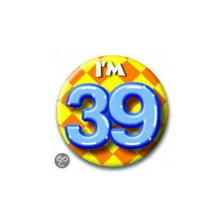 Button 39 jaar (55 mm)