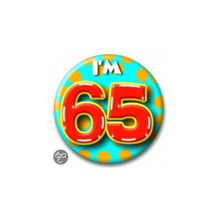 Button 65 jaar (55 mm)