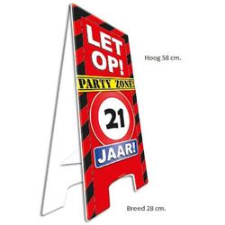 Warning Sign Party Zone 21 Jaar!