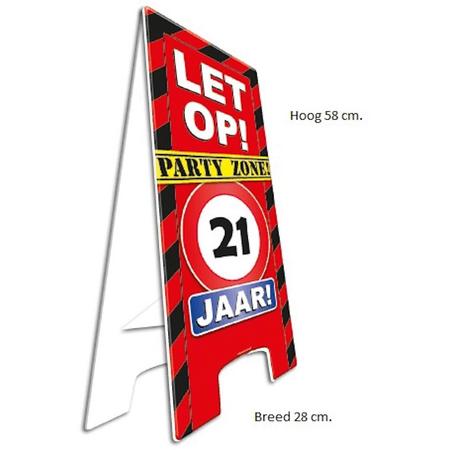 Warning Sign Party Zone 21 Jaar!