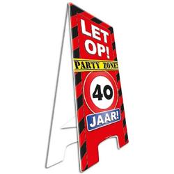 Warning Sign Party Zone 40 Jaar!