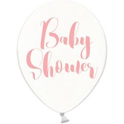 Ballonnen clear Babyshower roze 50 stuks