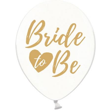 Ballonnen clear Bride To Be goud 50 stuks