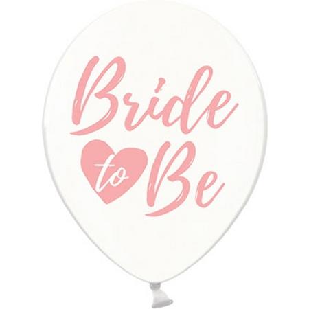 Ballonnen clear Bride To Be pink 50 stuks