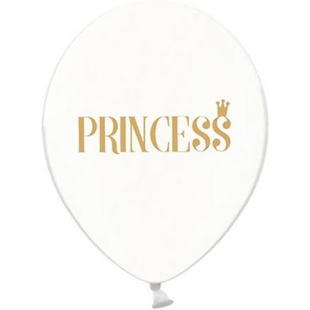 Ballonnen clear Princess goud 50 stuks