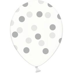 Ballonnen clear dots zilver 50 stuks