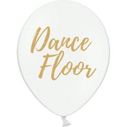 Ballonnen wit Dance Floor goud 50 stuks