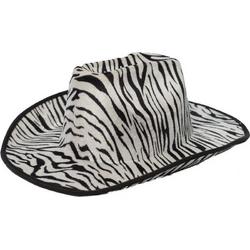 Partychimp Cowboyhoed Zebra Polyester Zwart/wit One-size