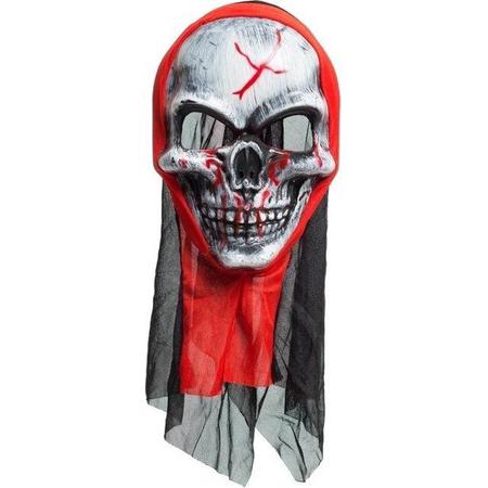 Partychimp Gezichtsmasker Bloody Skull Pvc Wit/rood One-size