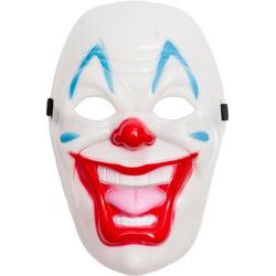 Partychimp Gezichtsmasker Clown 2 Pvc Wit/rood One-size