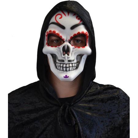 Partychimp Gezichtsmasker Dod Skull Pvc Zwart/wit One-size