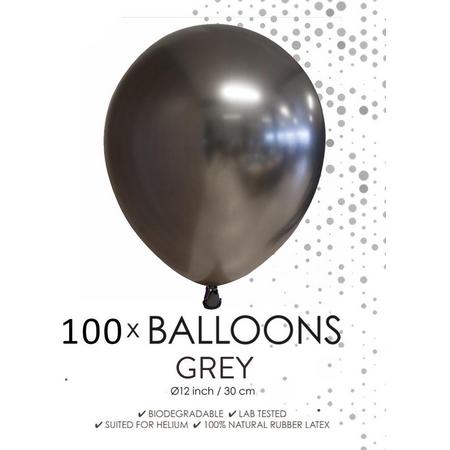 100 ballonnen grijs