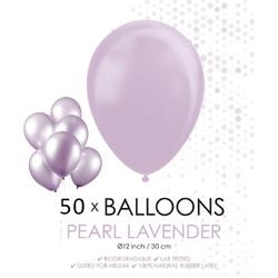 50 Parel lavendel ballonnen 30 cm