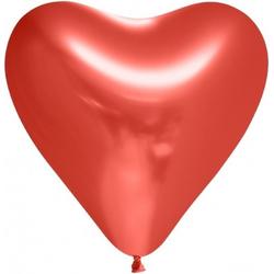 Chrome spiegel harten ballonnen rood 25 st.