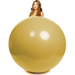 Latex grote ballon 1 meter doorsnee metallic goud