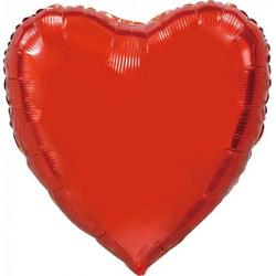 Rode folie vorm hart ballon inclusief helium gevuld
