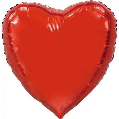 Rode folie vorm hart ballon inclusief helium gevuld