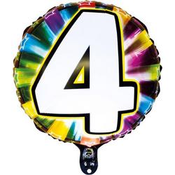 led-folieballon cijfer 4 inclusief helium gevuld