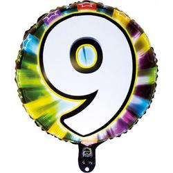 led-folieballon cijfer 9 inclusief helium gevuld
