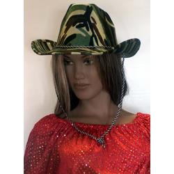 Toppers cowboyhoed camouflage groen