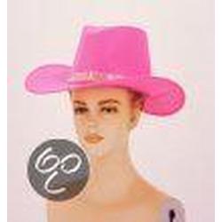 Western Cowboy hoed volwassene fluo roze