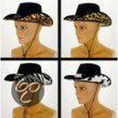 Western Cowboy hoed volwassene velvet luxe zebra print