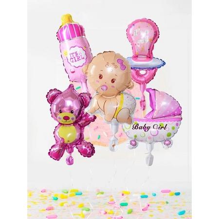 Ballonnen set - Baby - Dochter - Meisje - Roze - Babygirl - 7-delig