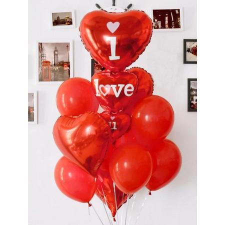 Hartvormige ballonnen set - I LOVE YOU -