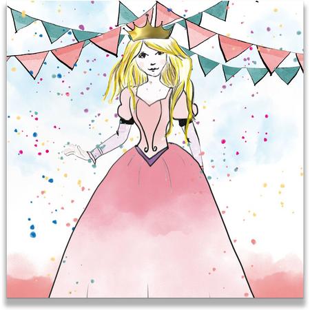 Uitnodiging mooie prinses - kinderfeest - prinsessenfeest - prinses - 10 stuks