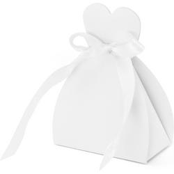 10 doosjes bruidsjurk met hartje uitdeel cadeau doosje huwelijk