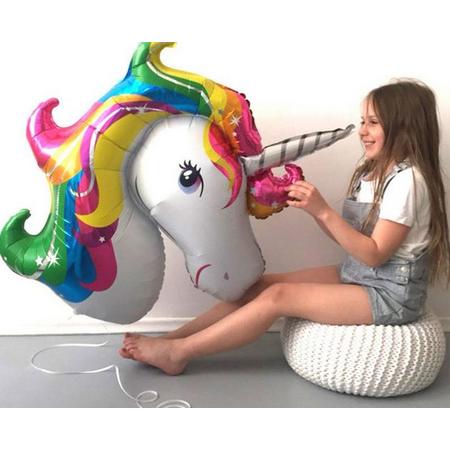 Helium ballon (leeg) unicorn / eenhoorn regenboog
